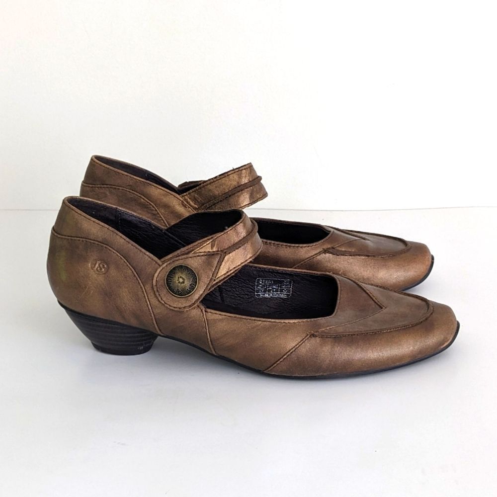 Josef Seibel Leather Mary Jane Shoes Women's 39 Copper Brown